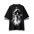 A black short-sleeve t-shirt with a large black-and-white graphic of a space shuttle emerging from smoke on the front. The shirt features a white stylized 'X' logo on the upper chest and the text 'THE FUTURE IS PUBLIC' near the bottom of the graphic, displayed against a clean white background.
