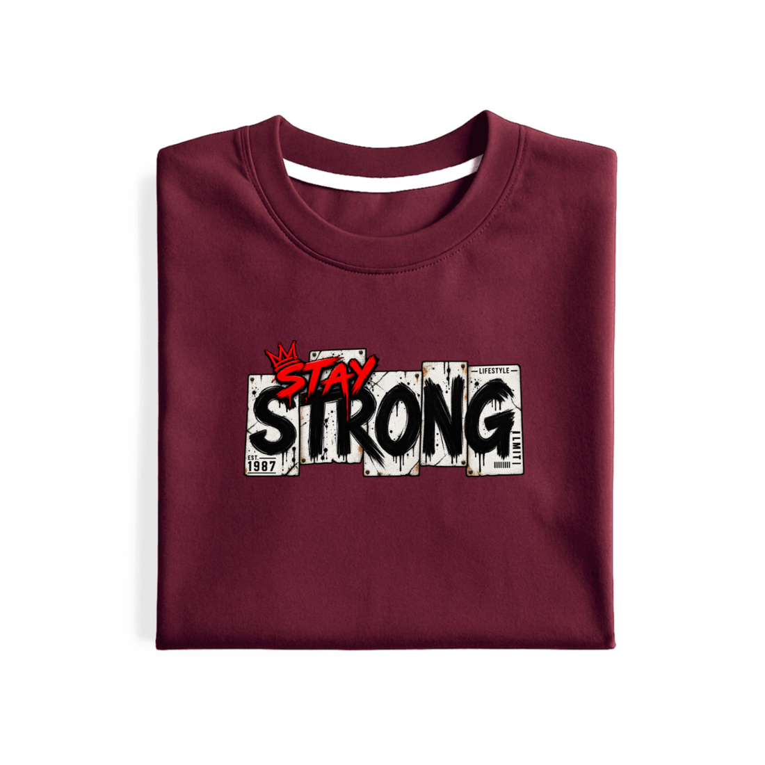 Stay Strong Regular Fit Graphic T-Shirt