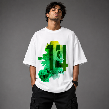 14 August Independence Day Oversized Graphic T-Shirt