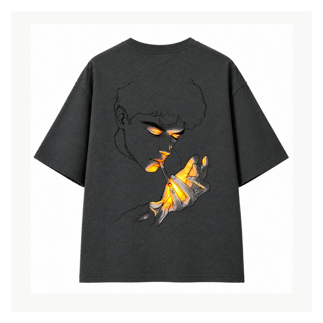 Fiery Hand Oversized Graphic T-Shirt