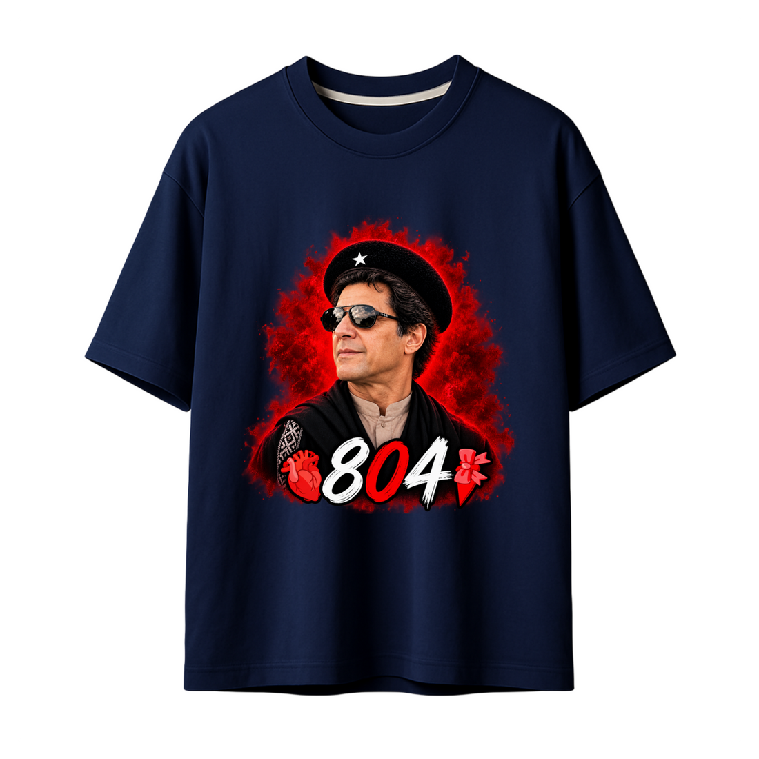 804 Leader Red Smoke Oversized Graphic T-Shirt
