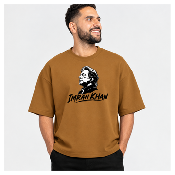 Imran Khan Monochrome Profile Oversized Graphic T-Shirt