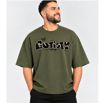 Gotisty Crown Graffiti Oversized Graphic T-Shirt
