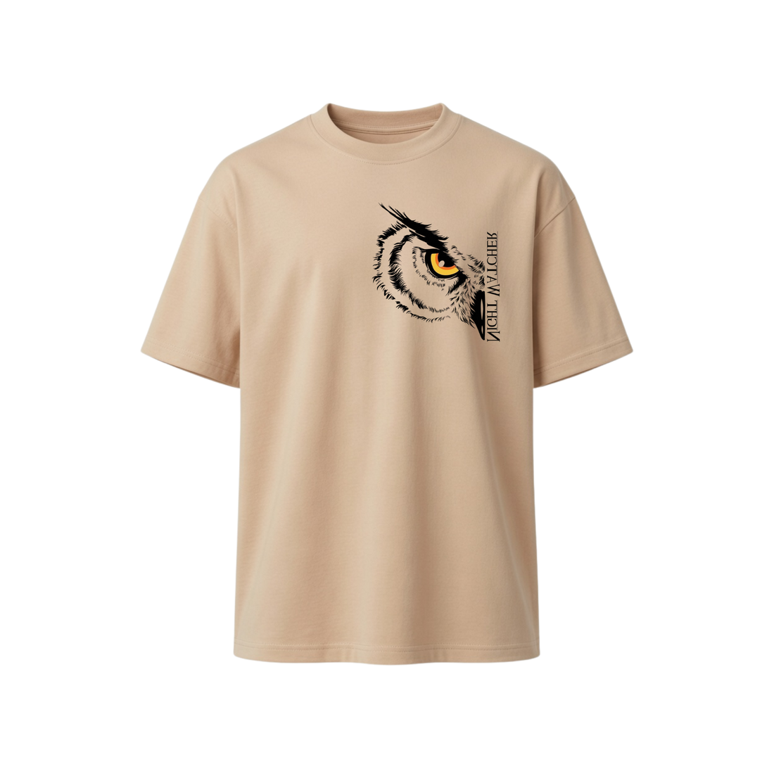 Night Watcher Owl – Oversized Relaxed Fit Graphic T-Shirt