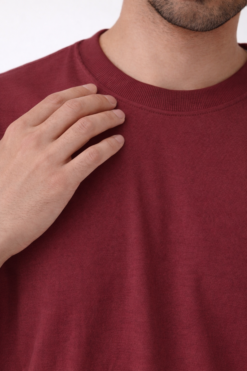 Maroon Oversized Crew Neck Tee | Premium Cotton Unisex