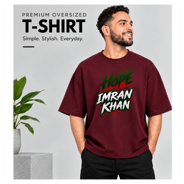 Imran Khan Hope Vision Oversized Graphic T-Shirt