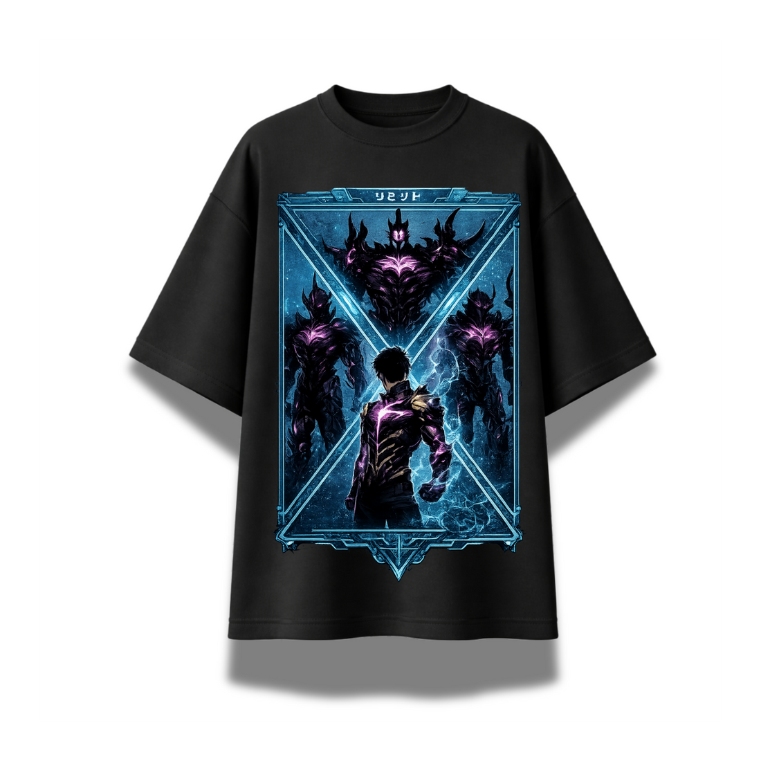 Dark Fantasy Warrior Graphic Oversized T-Shirt