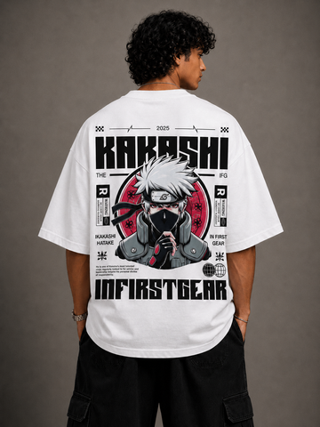 Kakashi In First Gear Oversized Graphic Tee