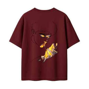 Fiery Hand Oversized Graphic T-Shirt