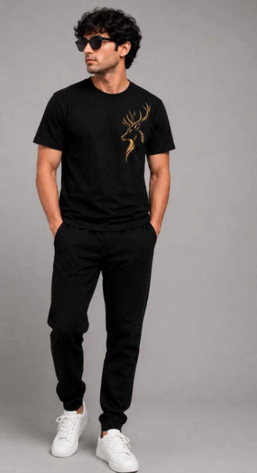 Golden Stag Regular Fit Graphic T-Shirt
