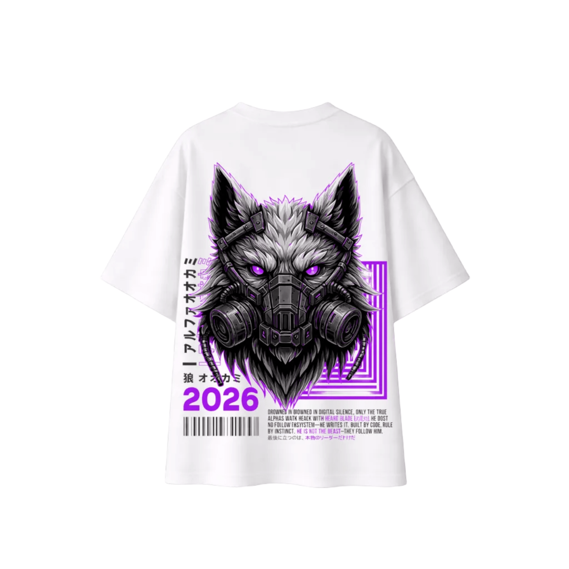 Alpha Wolf Oversized Graphic Tee - Vibe Z9