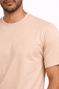 Beige Crew Neck T-Shirt | Premium Cotton Casual Tee - Vibe Z9
