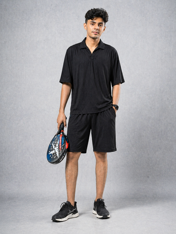 Premium Textured Track Set – Relaxed Fit Shirt & Shorts Co-Ord