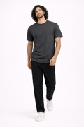 Charcoal Crew Neck T-Shirt | Premium Cotton Casual Tee - Vibe Z9