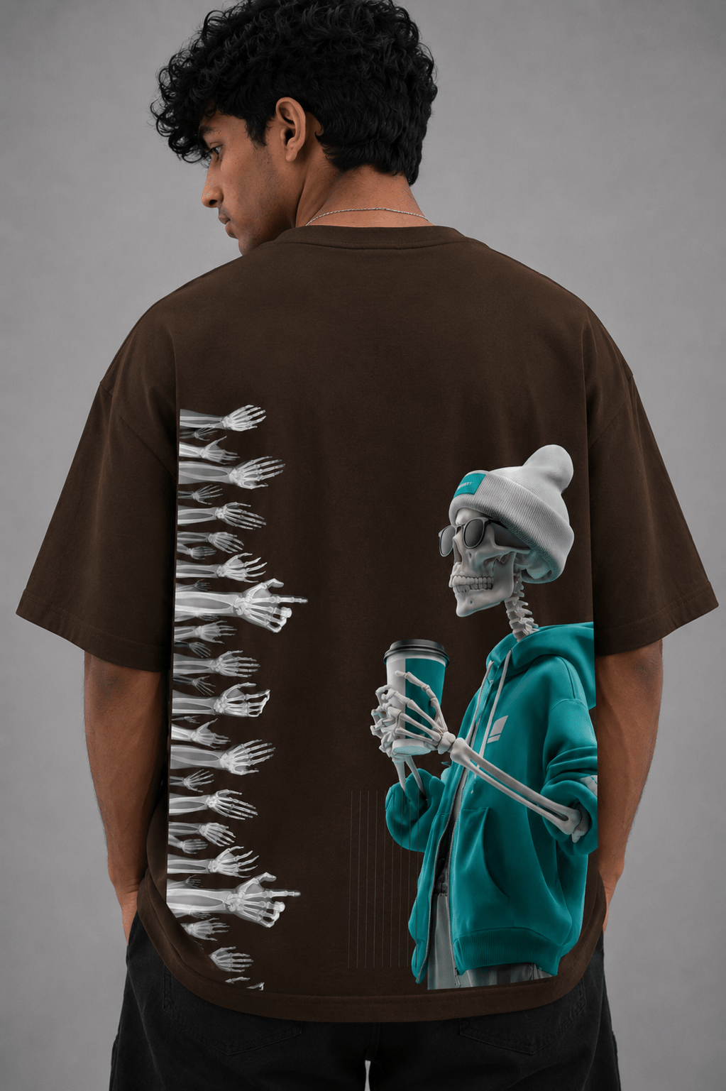 Coffee & Bones Oversized Graphic Tee - Vibe Z9