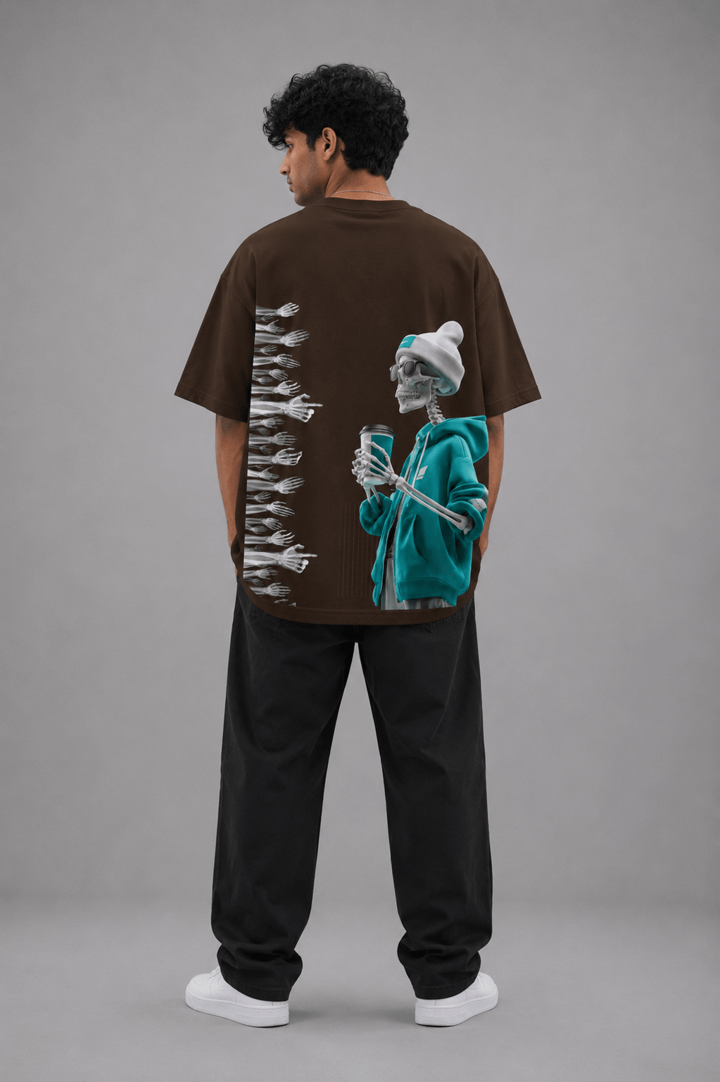 Coffee & Bones Oversized Graphic Tee - Vibe Z9