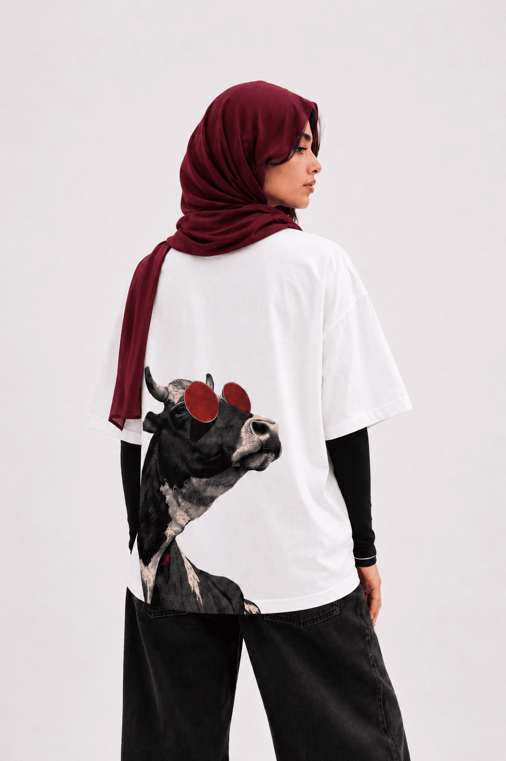 Cow Guy Oversized Graphic Tee - Vibe Z9