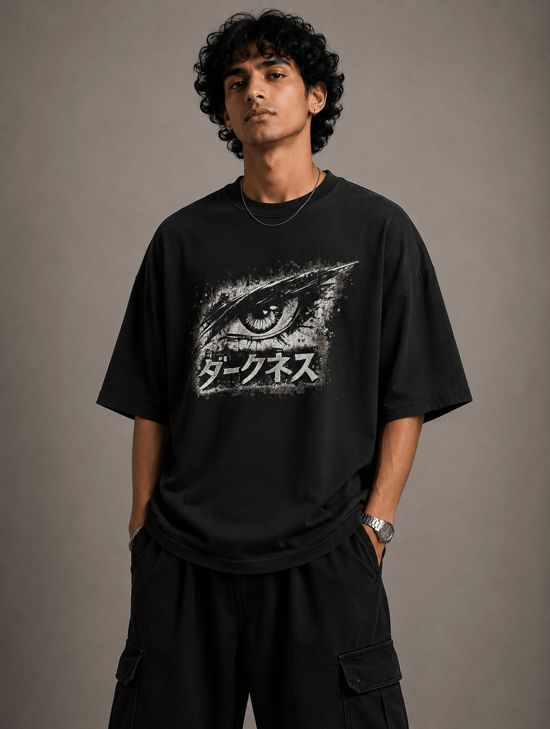 Darkness No Mercy Oversized Graphic Tee - Vibe Z9