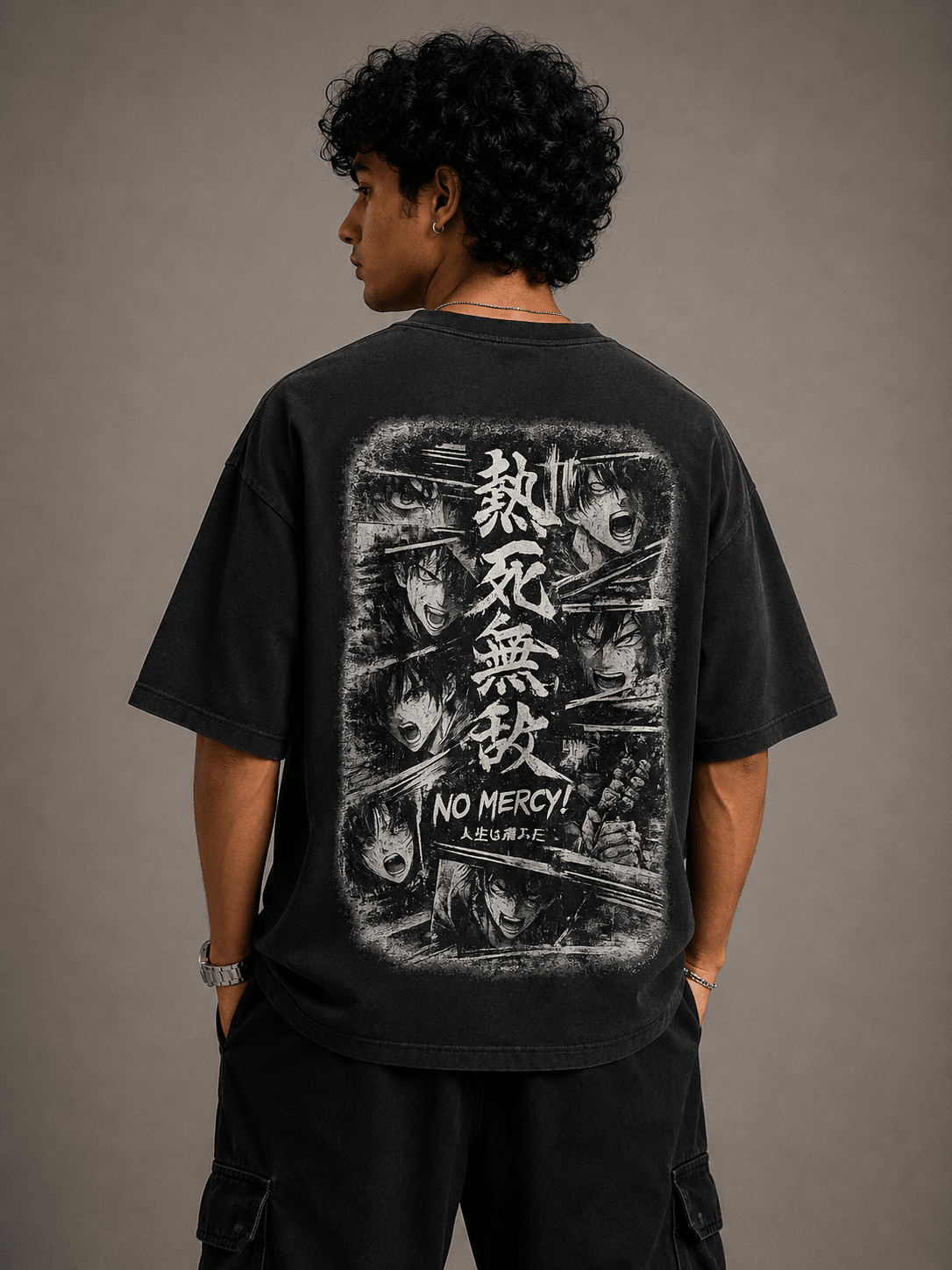 Darkness No Mercy Oversized Graphic Tee - Vibe Z9