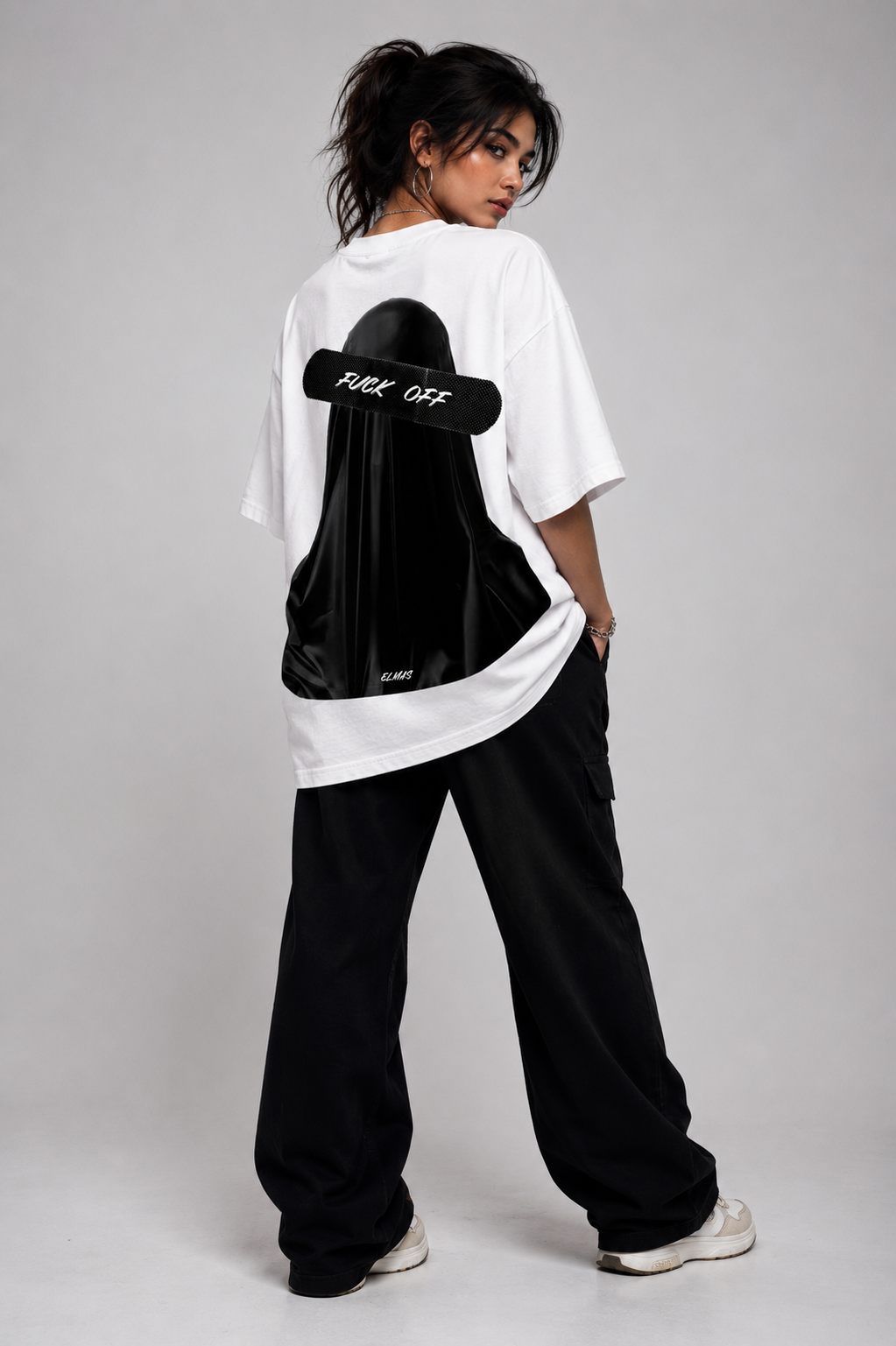 Ghost Graphic Oversized Tee | Unisex Drop-Shoulder