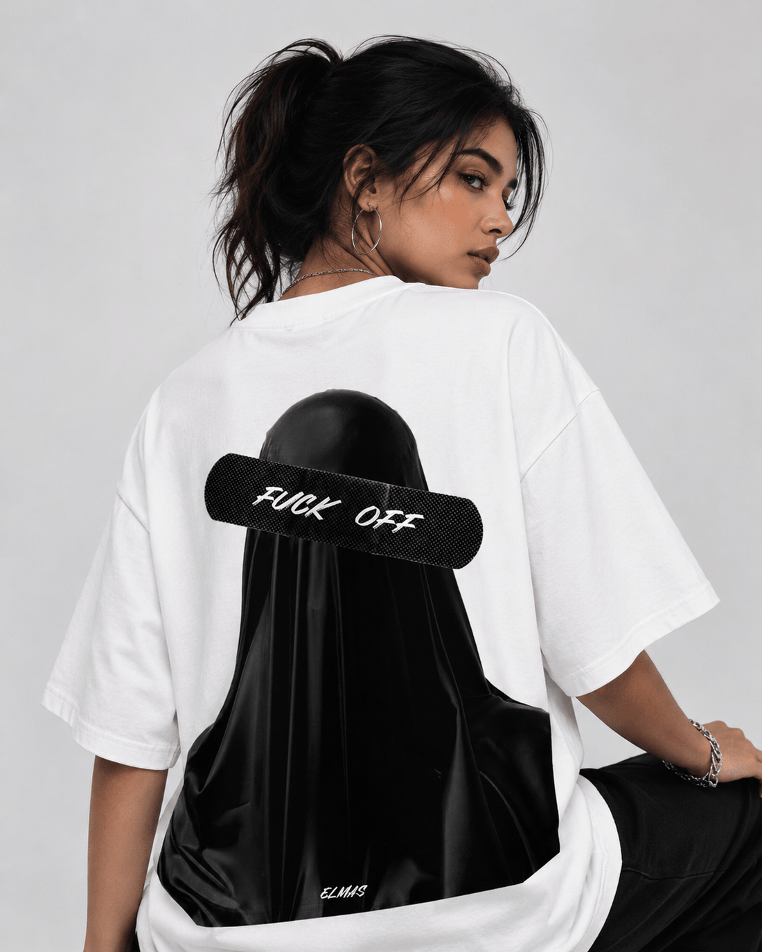Ghost Graphic Oversized Tee | Unisex Drop-Shoulder - Vibe Z9
