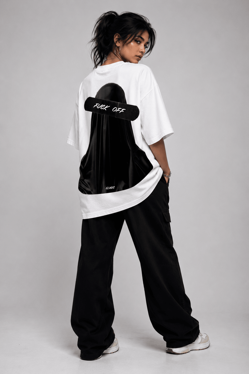 Ghost Graphic Oversized Tee | Unisex Drop-Shoulder - Vibe Z9