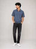 Half Zipper Striped Polo | Regular Fit Men's Polo - Vibe Z9