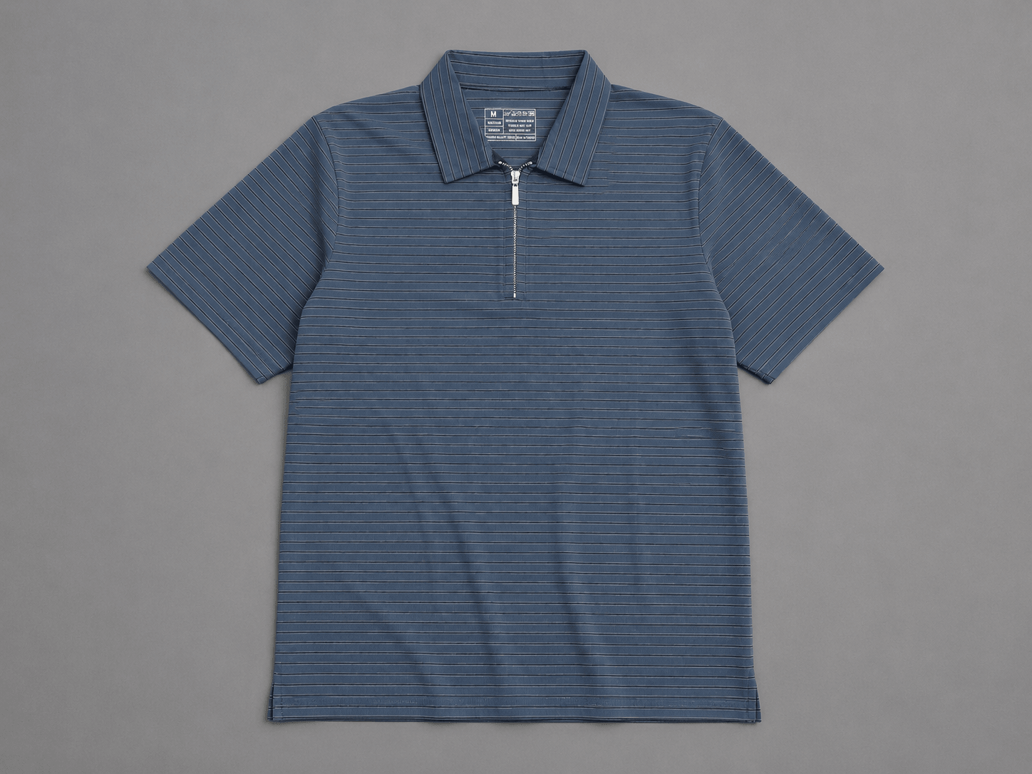 Half Zipper Striped Polo | Regular Fit Men's Polo - Vibe Z9