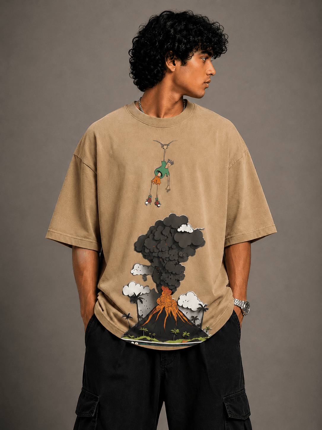 Hang In There Oversized Graphic Tee - Vibe Z9