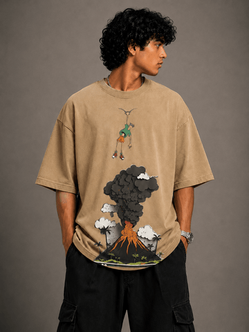 Hang In There Oversized Graphic Tee - Vibe Z9