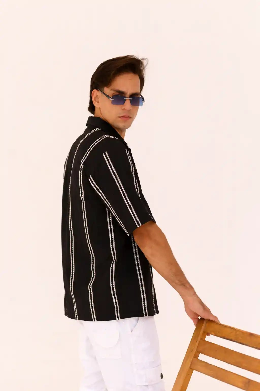 Imported Oversized Johnny Collar Shirt - Unisex - Vibe Z9