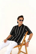 Imported Oversized Johnny Collar Shirt - Unisex - Vibe Z9