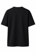 Jet Black Oversized Crew Neck Tee | Premium Cotton Unisex - Vibe Z9