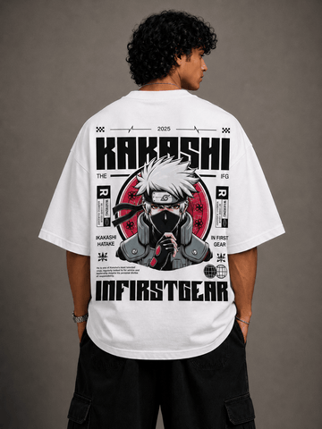 Kakashi In First Gear Oversized Graphic Tee - Vibe Z9