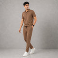 Knitted Piqué Polo Tracksuit – Regular Fit Textured Co-ord Set - Vibe Z9