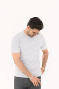 Micro-Stripe Crew Neck T-Shirt – Premium Imported Stretch Fabric - Vibe Z9