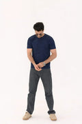 Micro-Stripe Crew Neck T-Shirt – Premium Imported Stretch Fabric - Vibe Z9