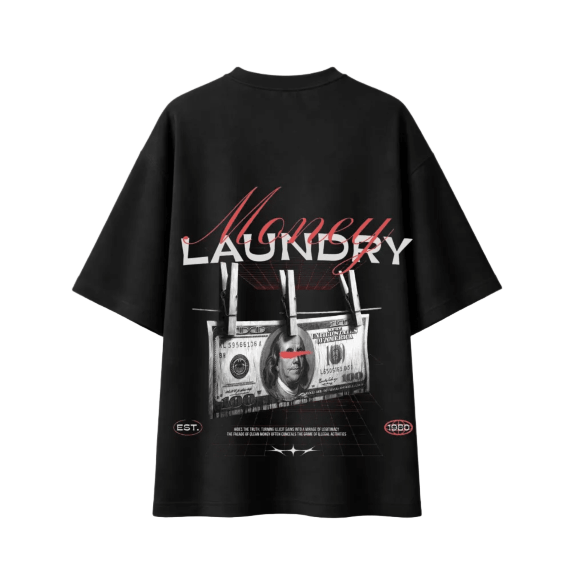 Money Laundry Oversized Graphic Tee - Vibe Z9