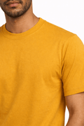 Mustard Crew Neck T-Shirt | Premium Cotton Casual Tee - Vibe Z9