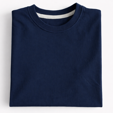 Navy Crew Neck T-Shirt | Premium Cotton Casual Tee