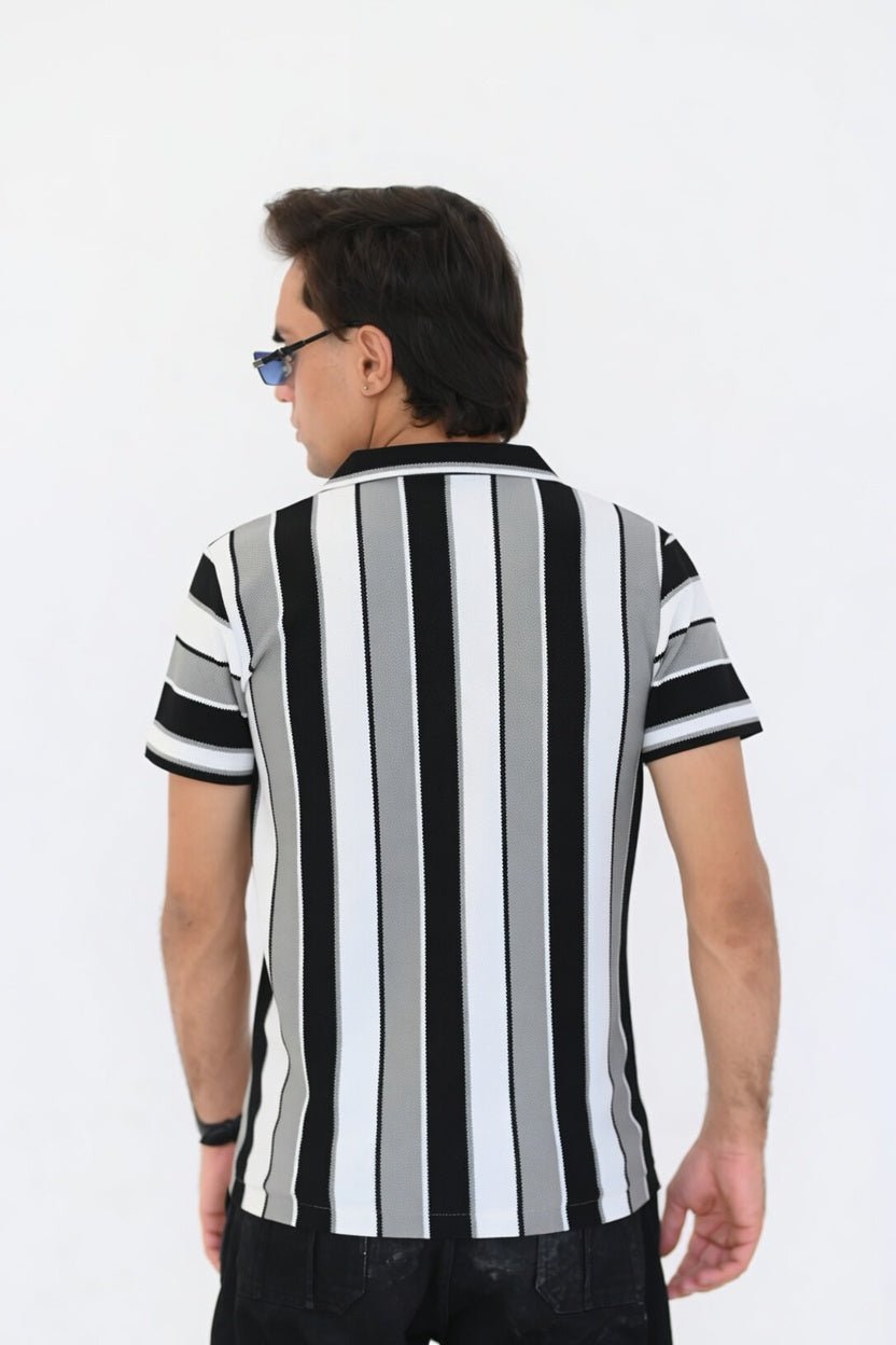 Old Money Open Shirt- Vertical Stripes - Vibe Z9