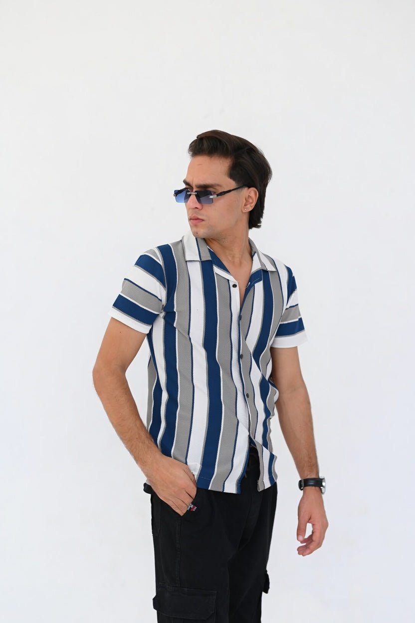 Old Money Open Shirt- Vertical Stripes - Vibe Z9