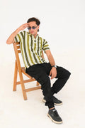Old Money Zipper Polo Shirt for unisex – Premium Striped Casual - Vibe Z9