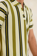Old Money Zipper Polo Shirt for unisex – Premium Striped Casual - Vibe Z9