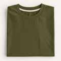 Olive Crew Neck T-Shirt | Premium Cotton Casual Tee - Vibe Z9