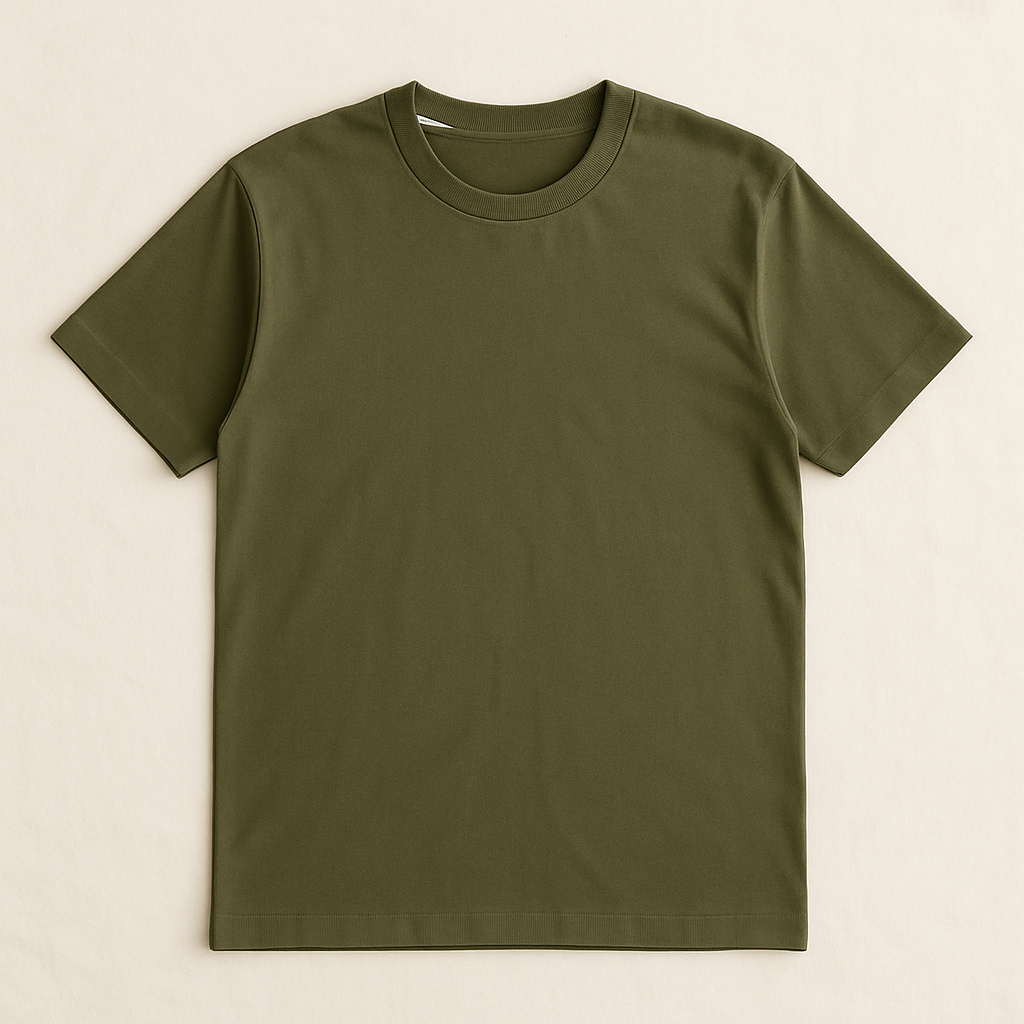 Olive Crew Neck T-Shirt | Premium Cotton Casual Tee
