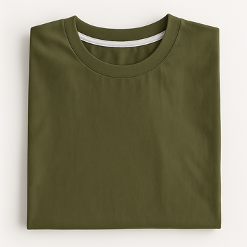 Olive Crew Neck T-Shirt | Premium Cotton Casual Tee