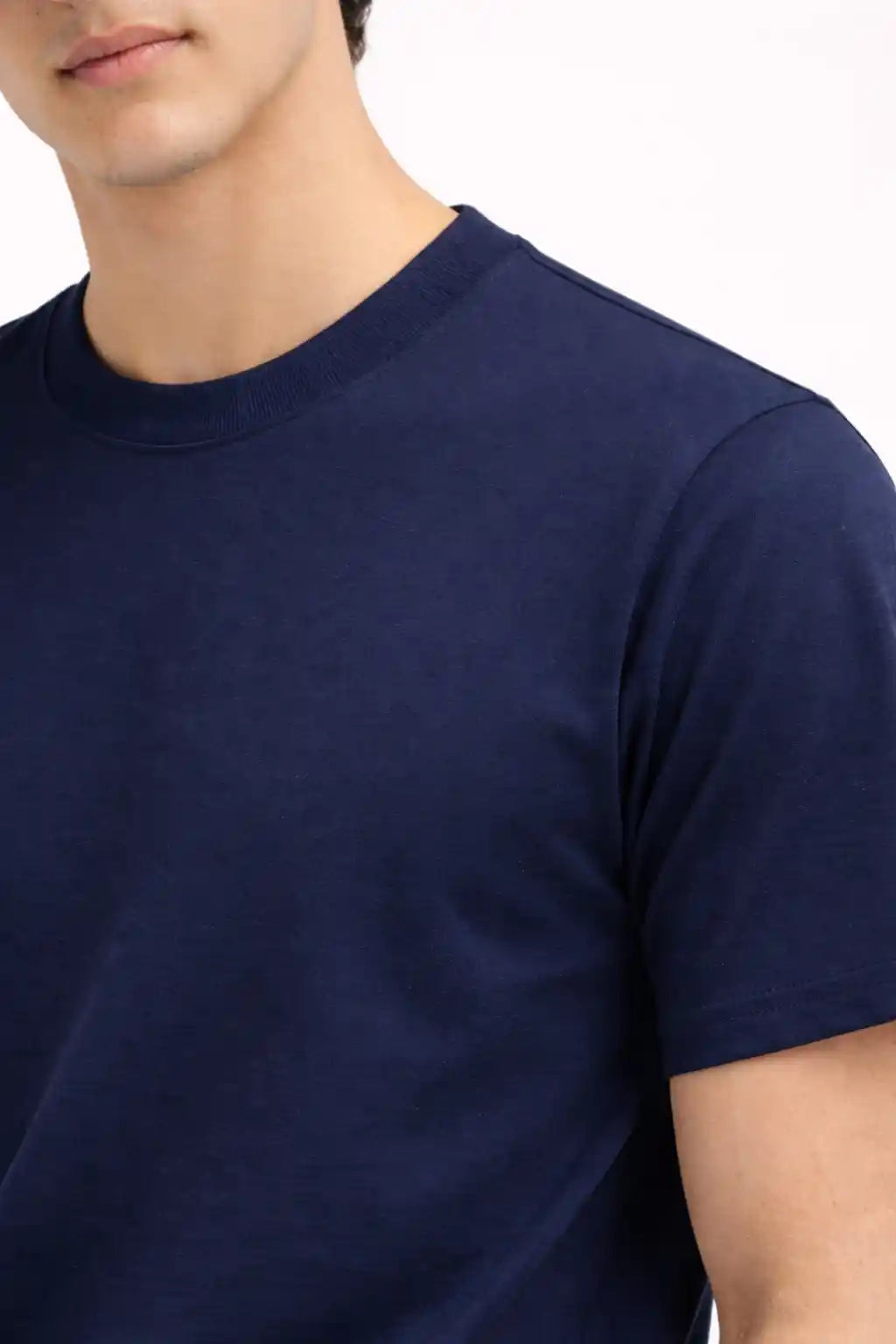 Navy Crew Neck T-Shirt | Premium Cotton Casual Tee