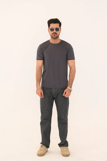 Striped Round Neck T-Shirt – Imported Regular Fit