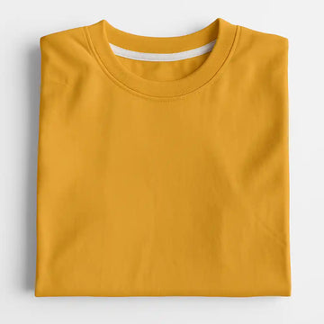 Mustard Crew Neck T-Shirt | Premium Cotton Casual Tee